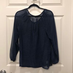 Sheer navy blouse